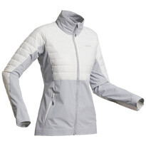 Куртка (слой 2) лыжная для фрирайда женская бело-серая FR 900 LIGHT WEDZE