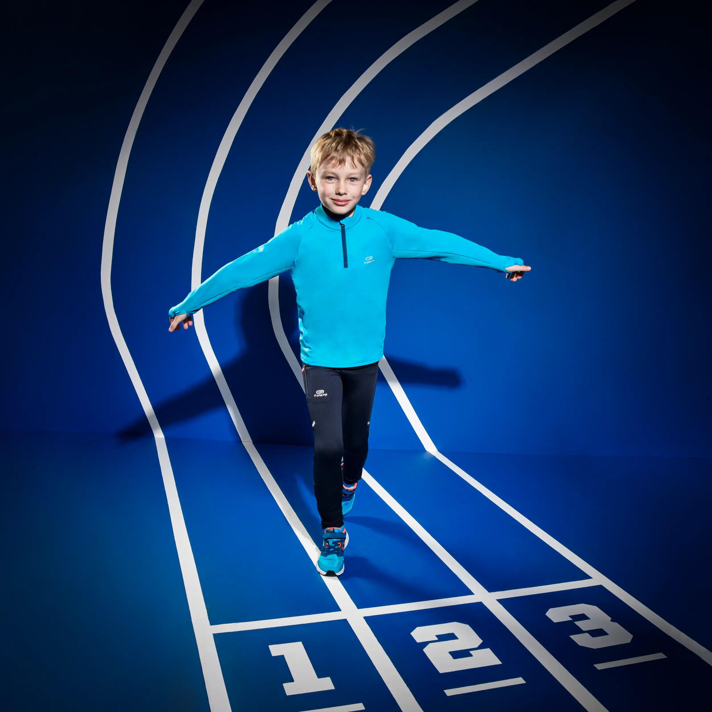 Kids' Athletics Warm ½-Zip LS Jersey AT 100 - cyan blue 8/10