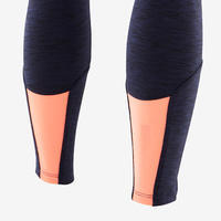 חליפת טרנינג סינתטית ומחממת להתעמלות דגם לבנות - כחול נייבי / קורל