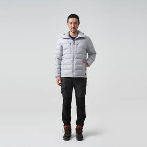 DOWN HOODIE JACKET TREK500 -12°C - GREY - MAN