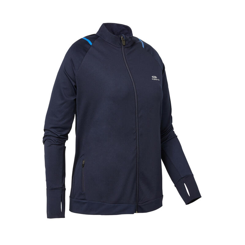 VESTE DE RUNNING FEMME RUN DRY BLEU