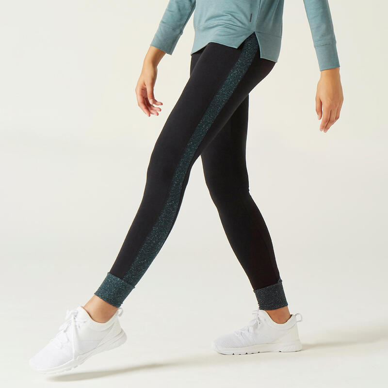 Women's Cotton Gym Legging 500 - Black