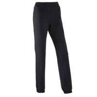 Women's Straight-Cut Cotton Jogging Fitness Bottoms Without Pocket 120 - Black