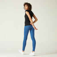 Women's Slim-Fit Fitness Leggings Fit+ 500 - Blue Print