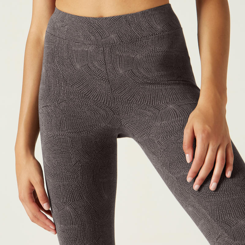 Fitness Cotton Leggings Fit+ - Grey Print