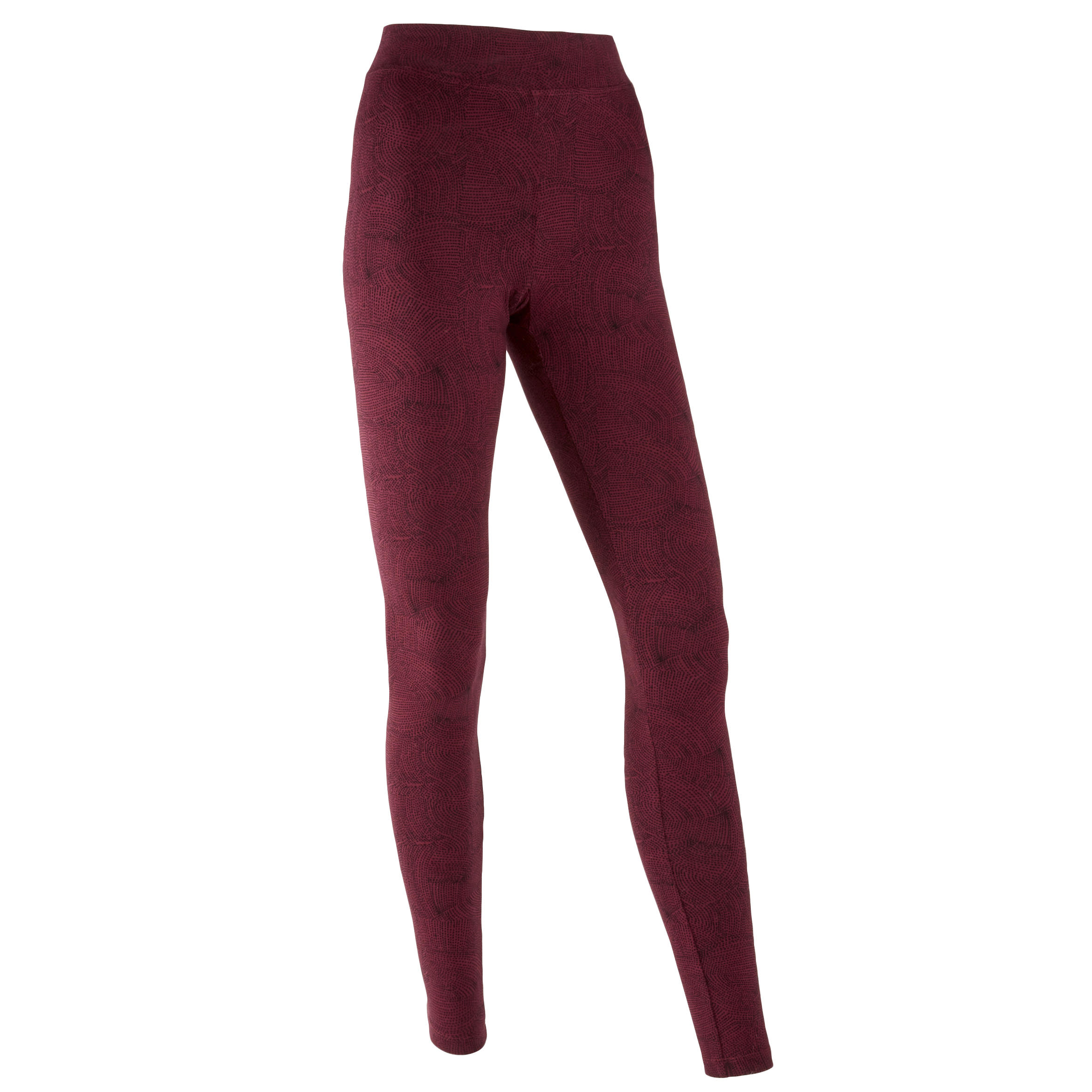 Legging slim fitness femme Fit 500 Bordeaux Imprim Decathlon