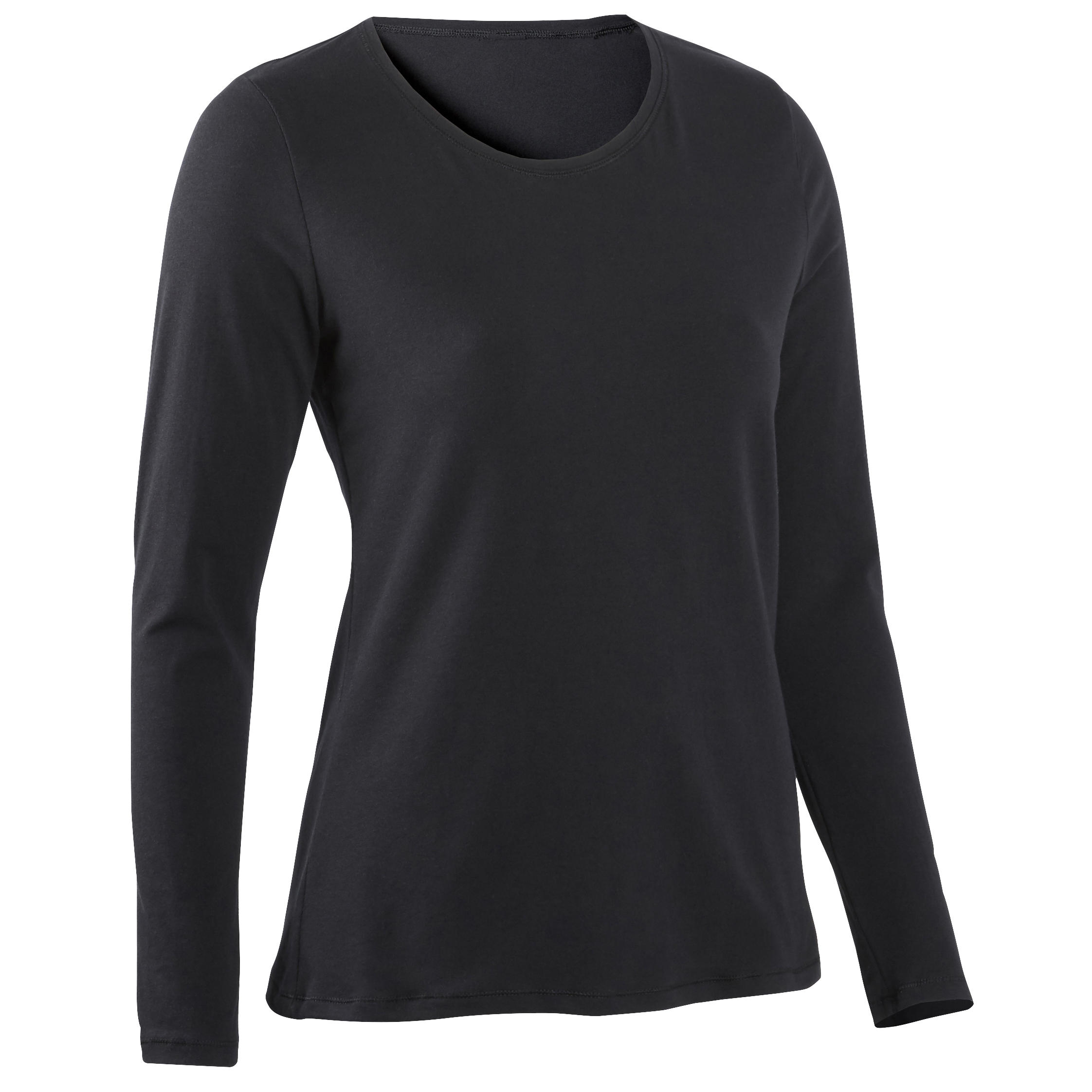 Women Cotton Blend Gym Long sleeve T-shirt Regular fit 100 - Black