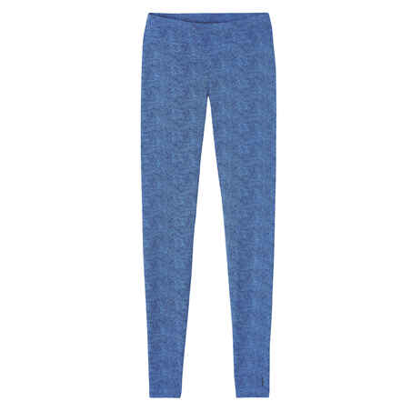 Legging fitness long coton extensible femme - Fit+ Bleu avec Imprimé