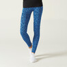 Women's Cotton Gym Legging 500 - Blue Pattern