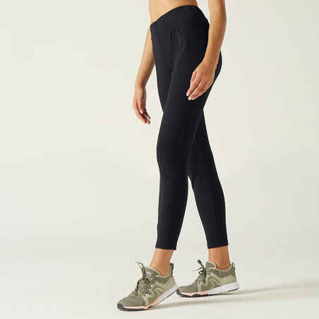 Pantalón jogger fitness carrot Mujer Domyos 100 negro