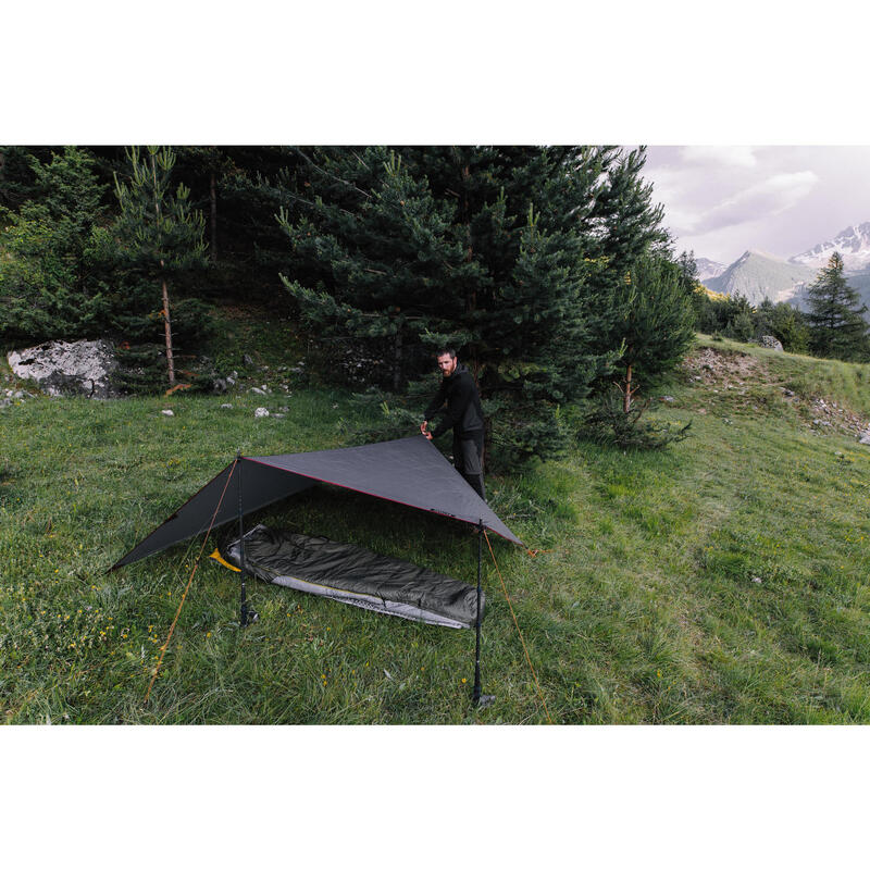 Men's Mountain Trekking Softshell Windbreaker - TREK 900 WIND - black