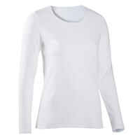 Women's Long-Sleeved Fitness T-Shirt 100 - Glacier White