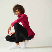 High Neck Zip Fitness Sweatshirt - Pink