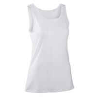 Women's Straight-Cut Crew Neck Cotton Fitness Tank Top 100 - Icy White