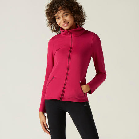 Sweat Zippé col haut Fitness  Rose