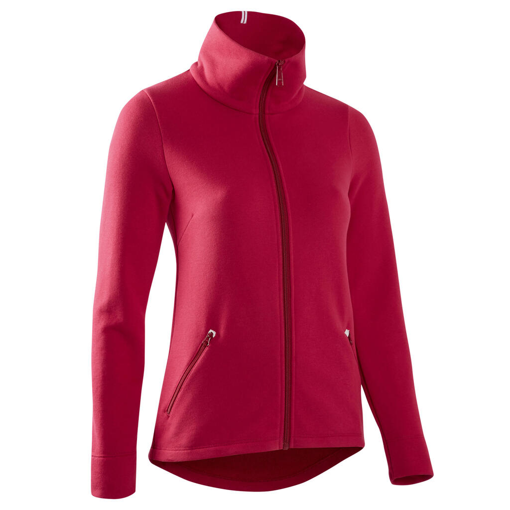 Sweat Zippé col haut Fitness  Rose