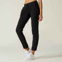 Pantalón jogger fitness corte recto Domyos 500 Mujer negro