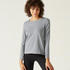 Women Cotton Blend Gym Long sleeve T-shirt Regular fit 100 - Mottled Grey