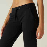 Pantalón jogger fitness corte recto Domyos 500 Mujer negro