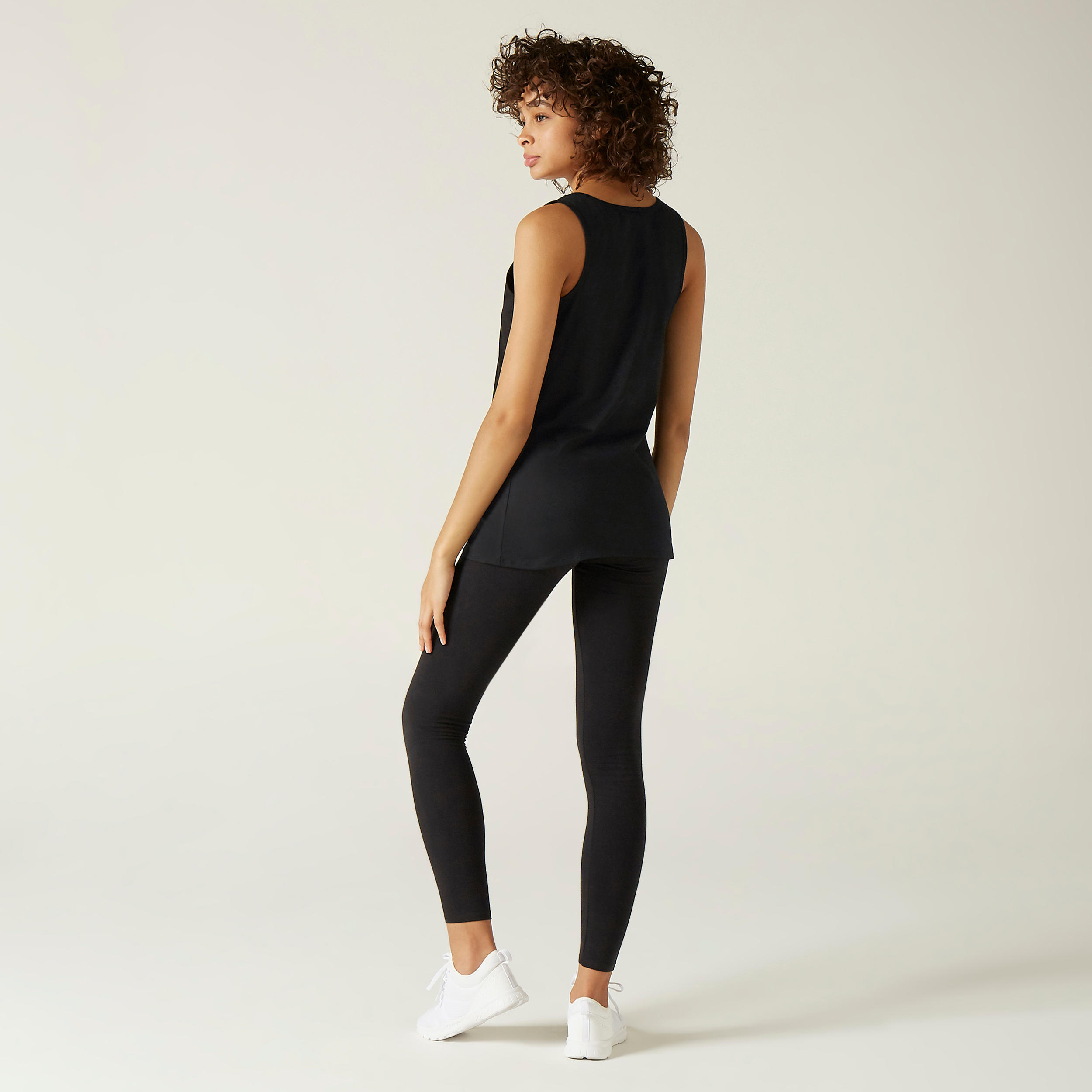 Women's Cotton Gym Tank 100 - Black