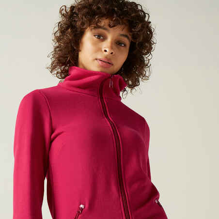 High Neck Zip Fitness Sweatshirt - Pink