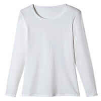 Women's Long-Sleeved Fitness T-Shirt 100 - Glacier White