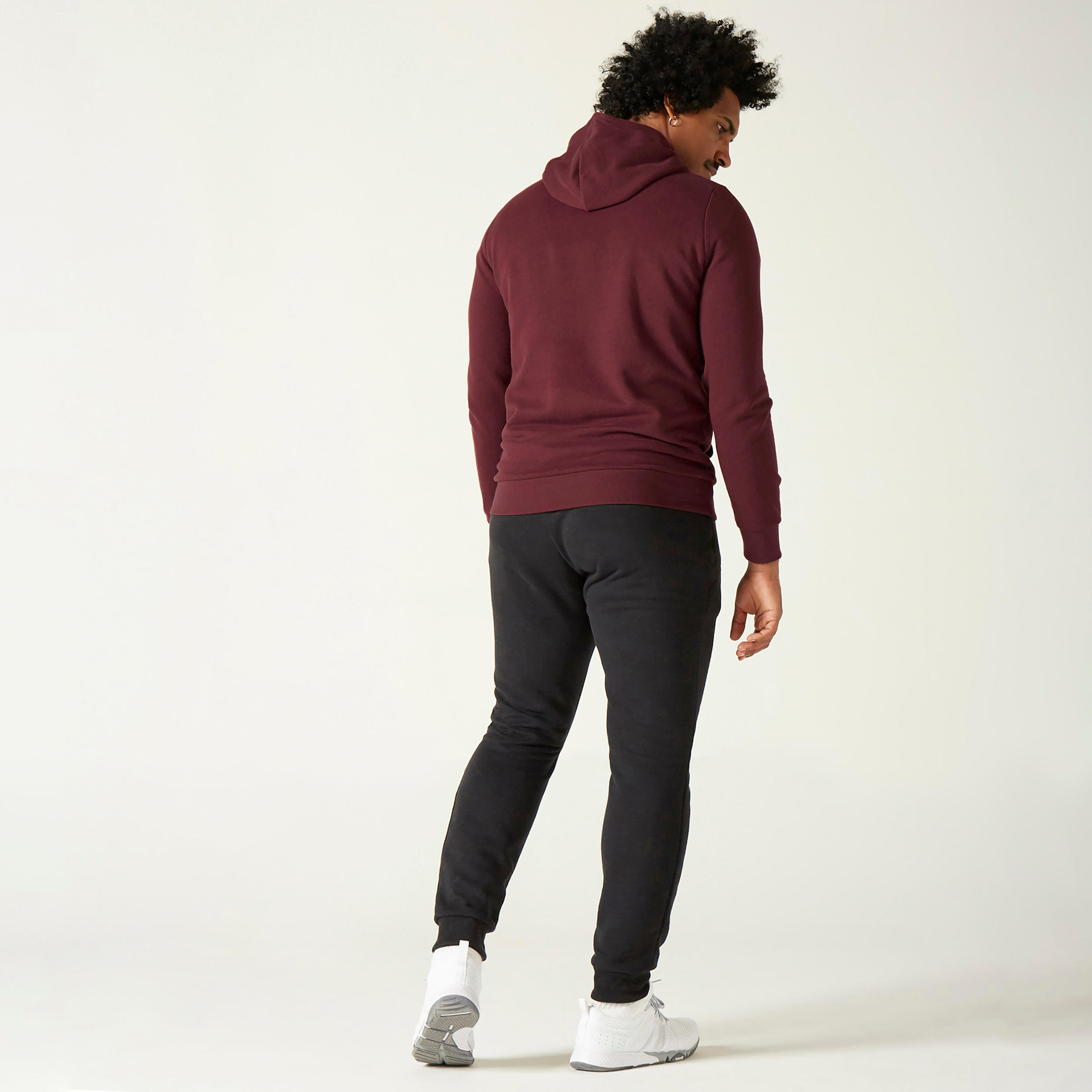 Men's Fitness Crew Hoodie 100 - Burgundy 6/8