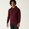 Mens Cotton Fleece Gym Hoodie Sweatshirt - Bordeaux