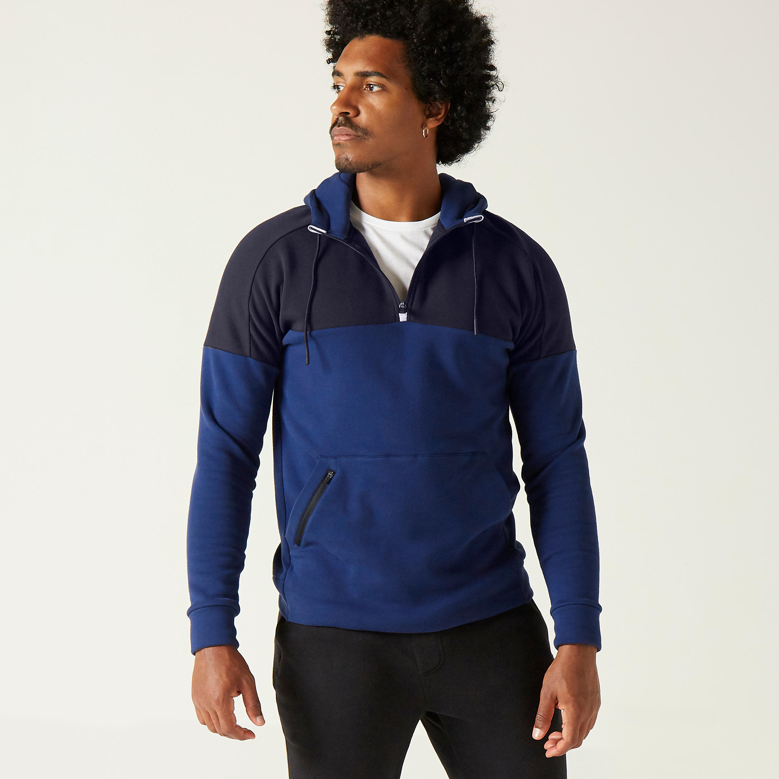 DOMYOS Men's Zip-Up Hoodie 520 - Cosmos Blue