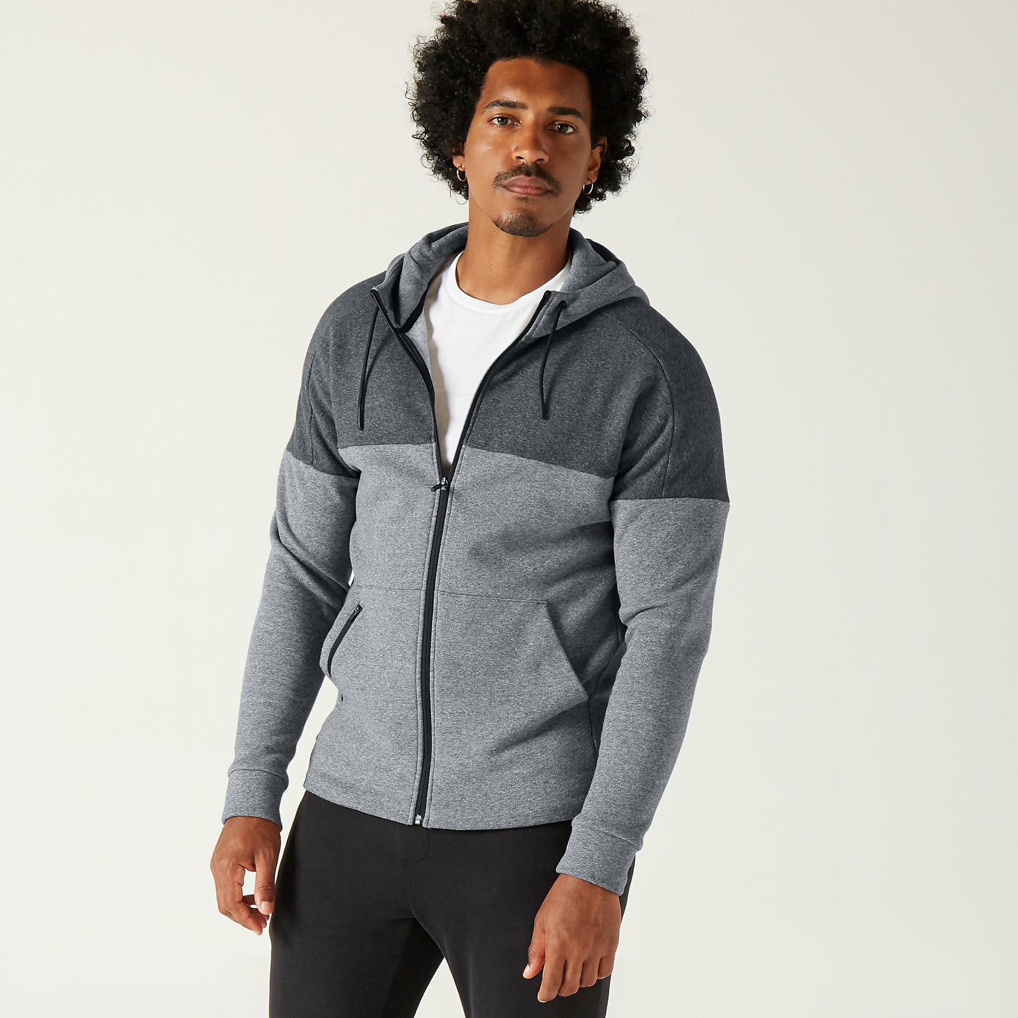 Men's Hooded Jacket 520 - Grey Marl | Domyos by Decathlon
