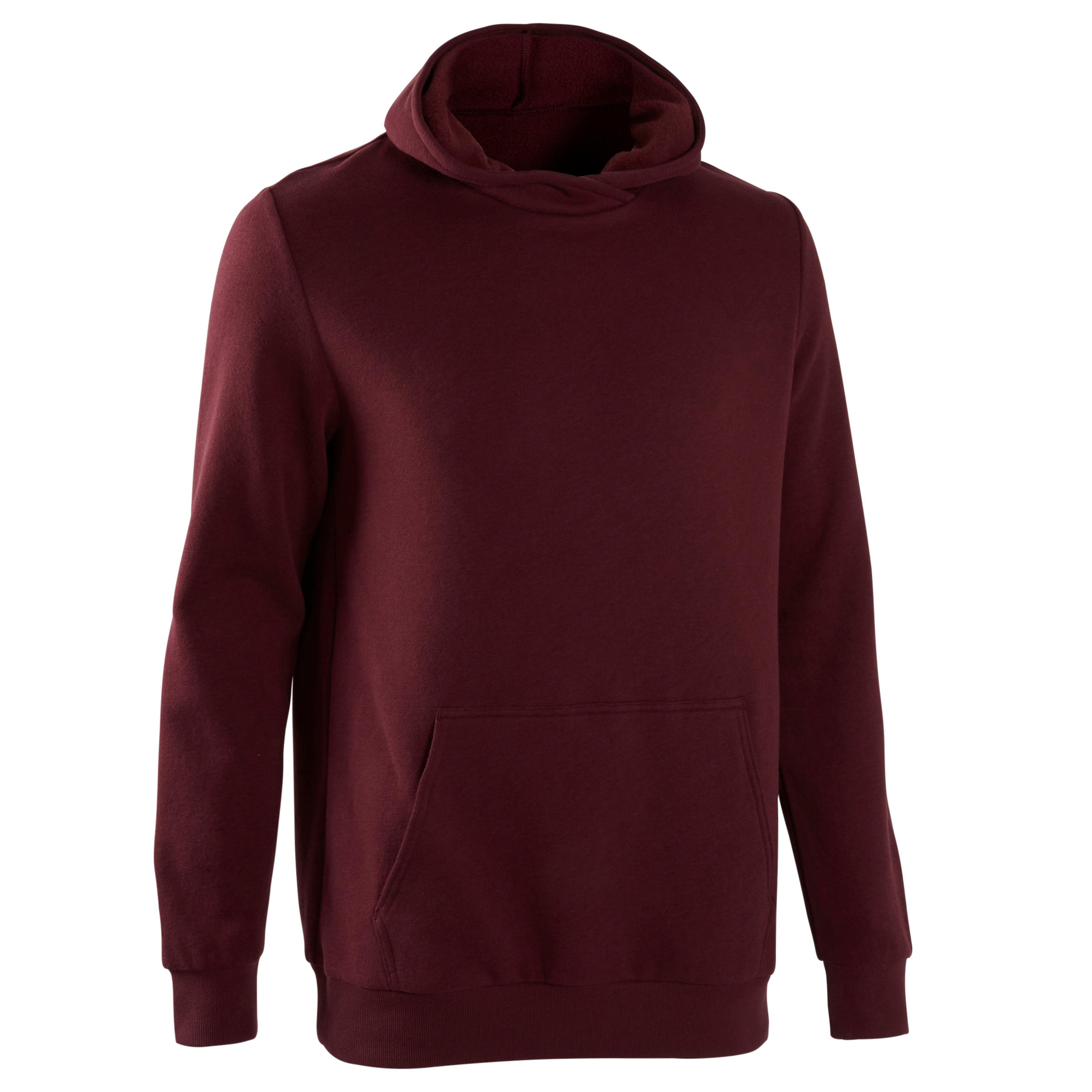 Men s Fitness Crew Hoodie 100 Burgundy DOMYOS Decathlon