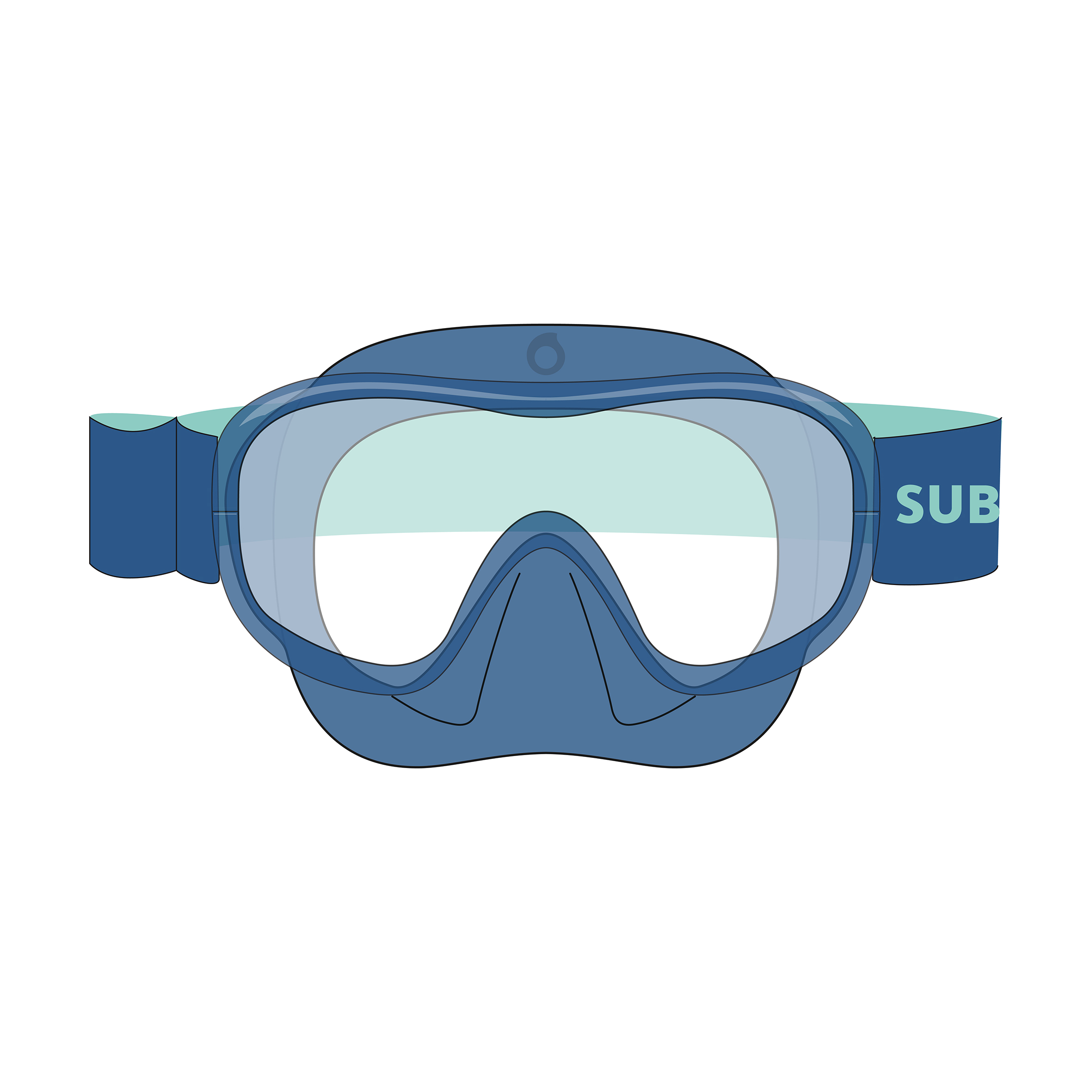 Masque plongée - 100 Confort Bleu pour les clubs et collectivités