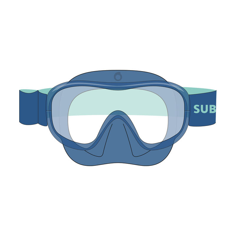 Masque plongée - 100 Confort Bleu
