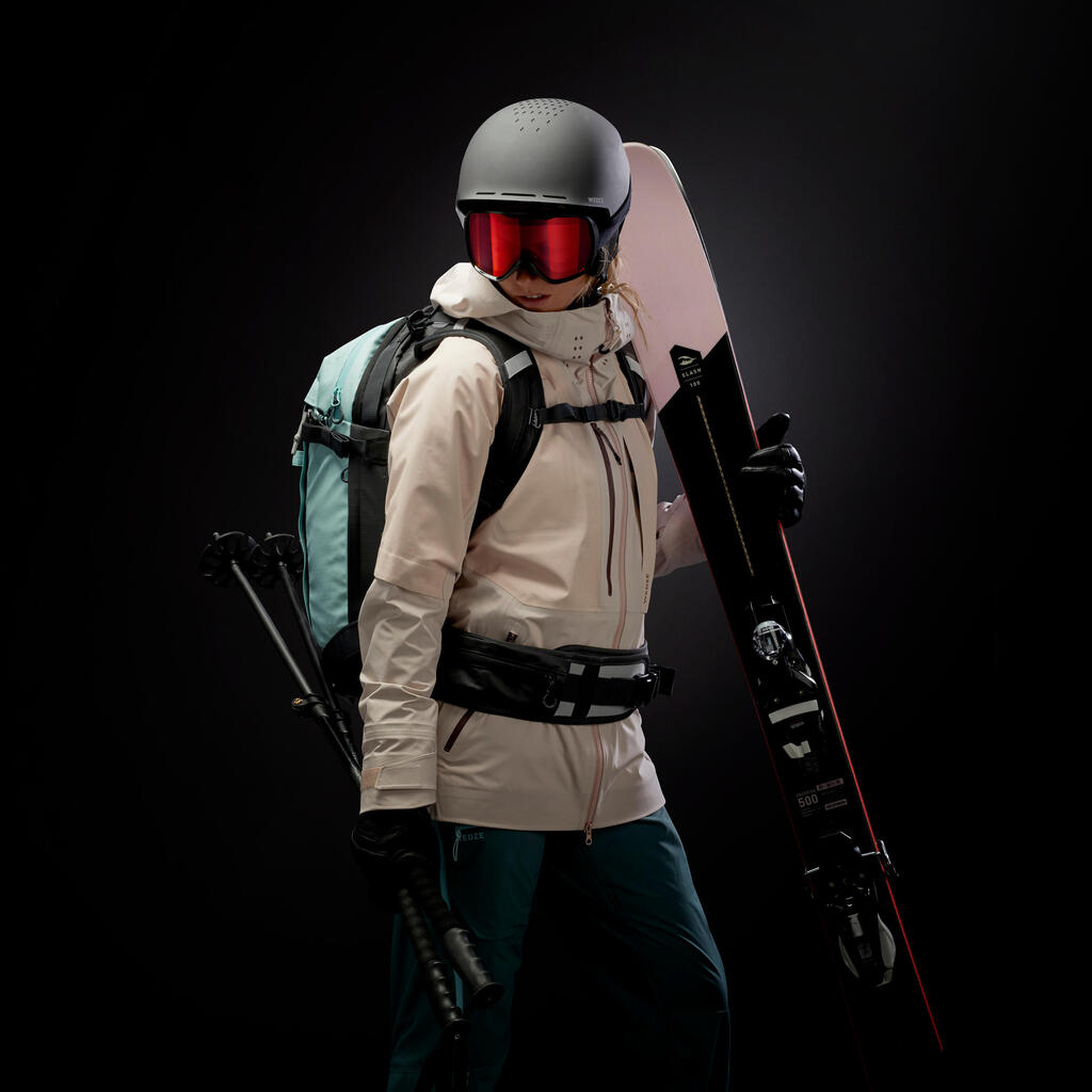 Dámska prešívaná lyžiarska bunda FR900 sivá