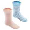 Mid Socks 100 Twin-Pack - Pink/Sky Blue Stripes
