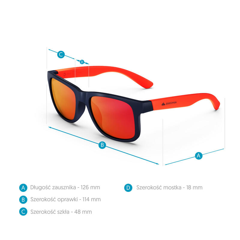 Sonnenbrille Wandern MH T140 Kinder ab 10 Jahren Kategorie 3 orange