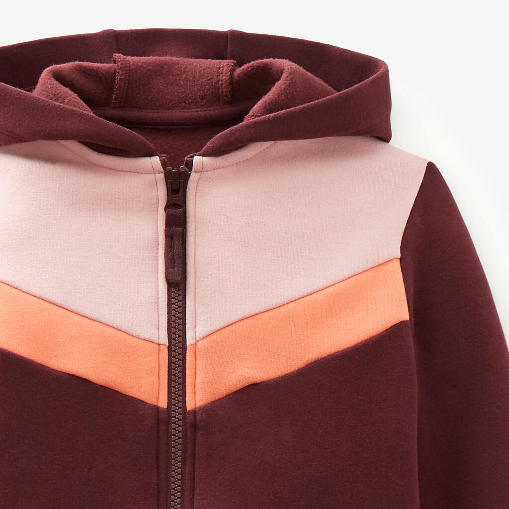 Baby's Zip-Up Sweatshirt - Plain Burgundy/Pink