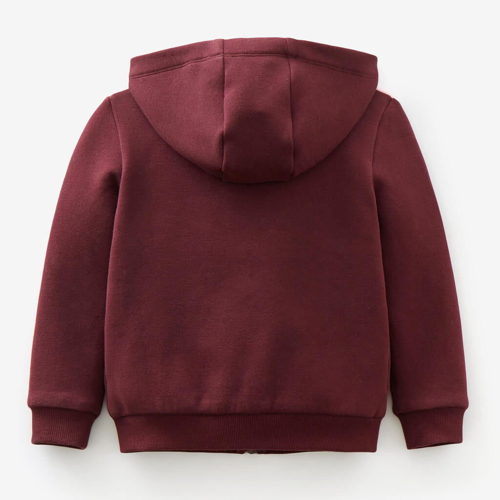 Baby's Zip-Up Sweatshirt - Plain Burgundy/Pink