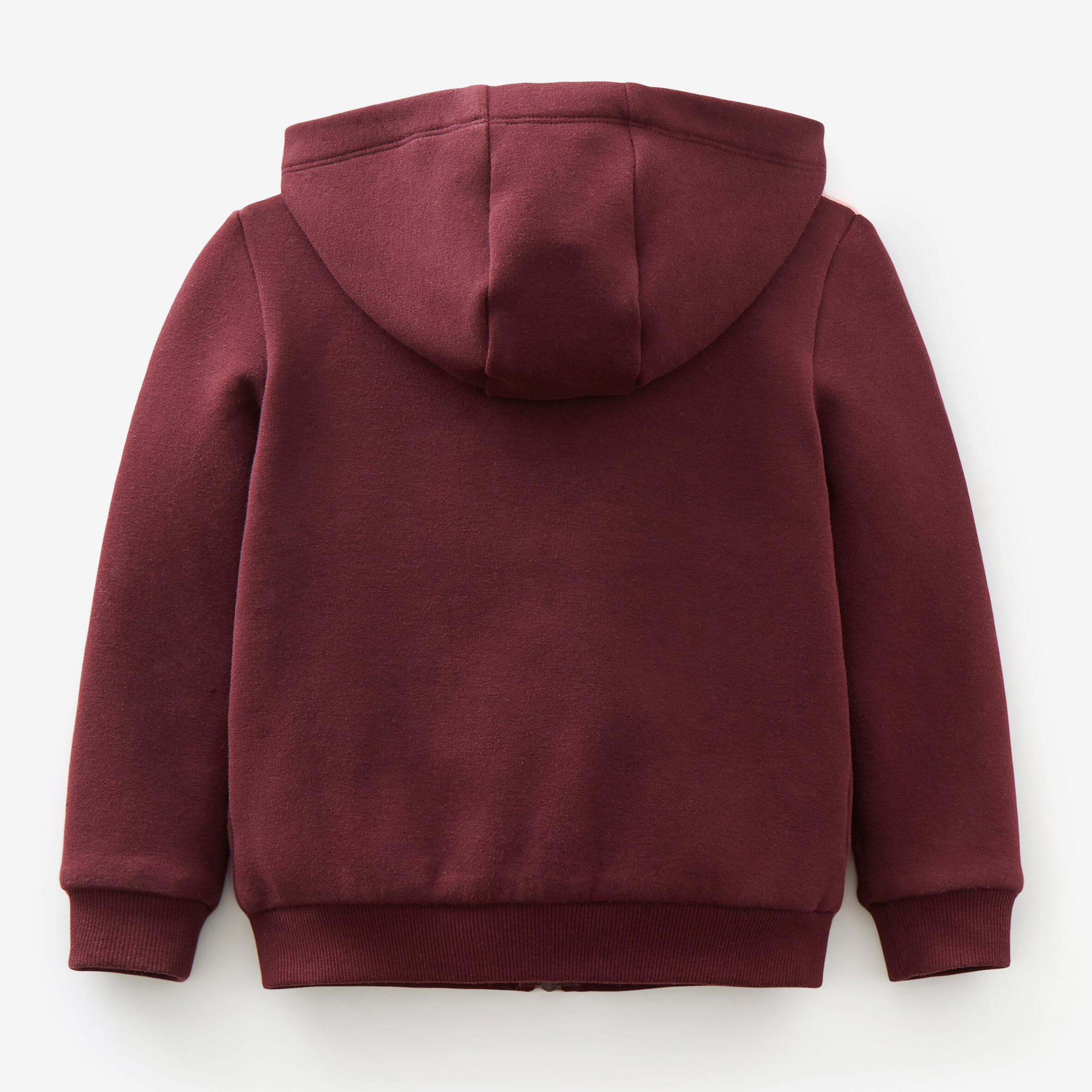 Baby's Zip-Up Basic Sweatshirt - Burgundy/Pink 4/4