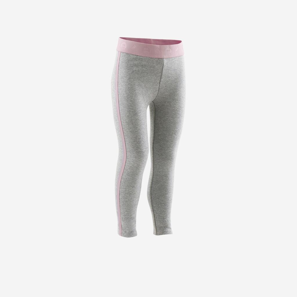 Kids' Warm Baby Gym Leggings - Grey/Pink