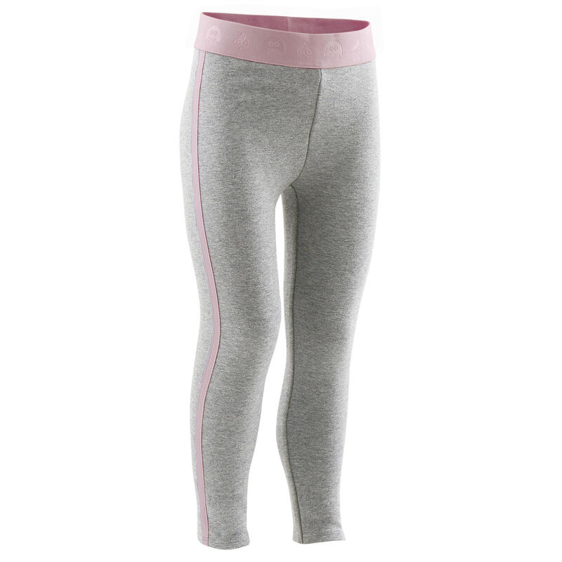 Warme legging voor kleutergym grijs/marineblauw