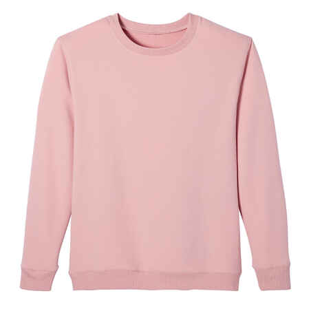 Sweatshirt Rundhals Fitness Damen rosa