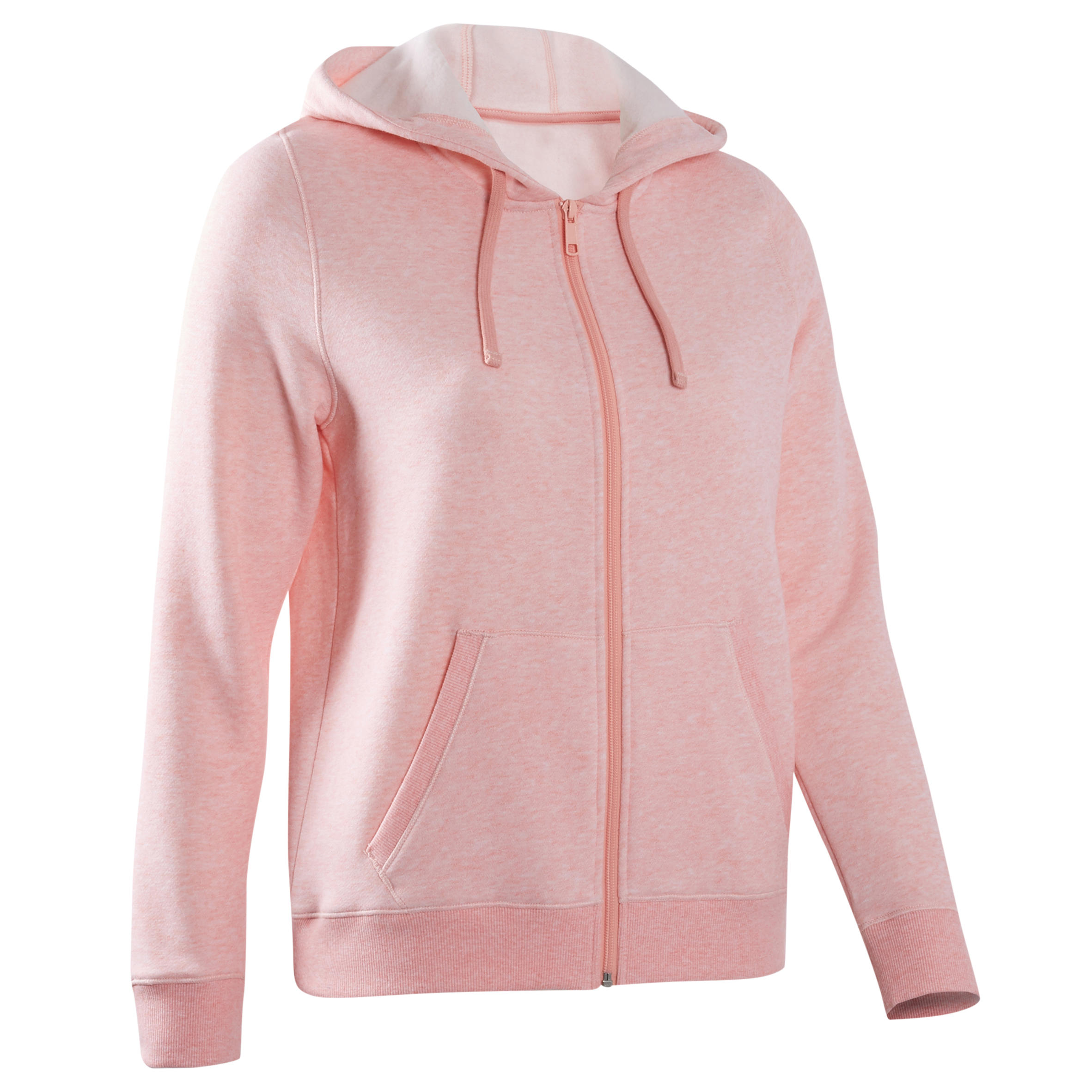 Women's Zip-Up Fitness Hoodie 500 - Light Pink 8/8