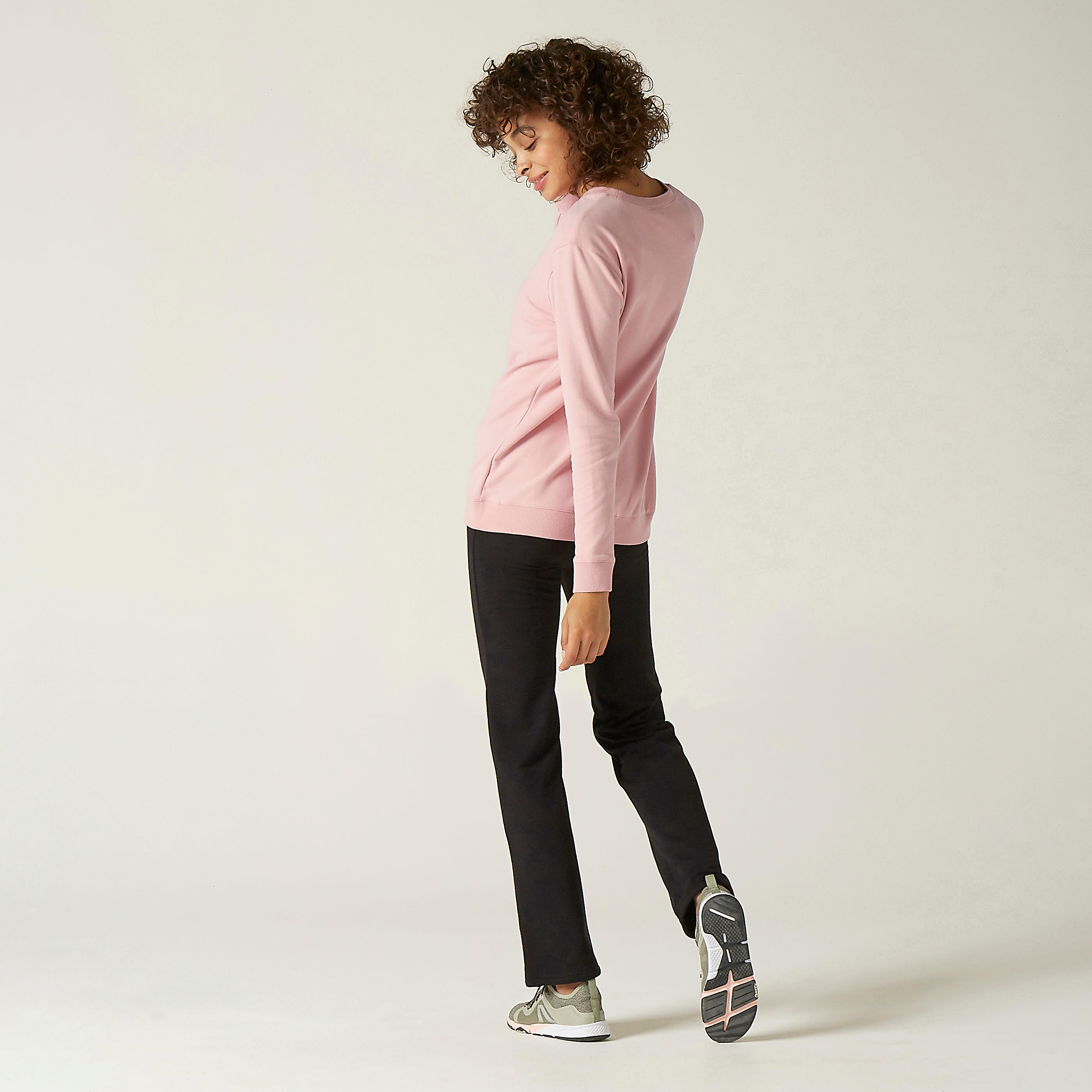 Women's Fitness Sweatshirt 100 - Pink 3/5
