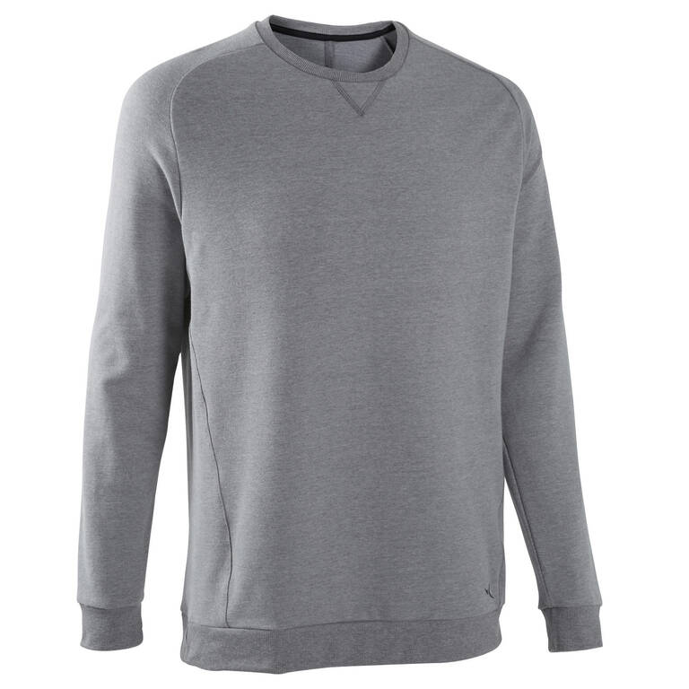 Men's Fitness Sweatshirt Crew 100 - Schist Grey