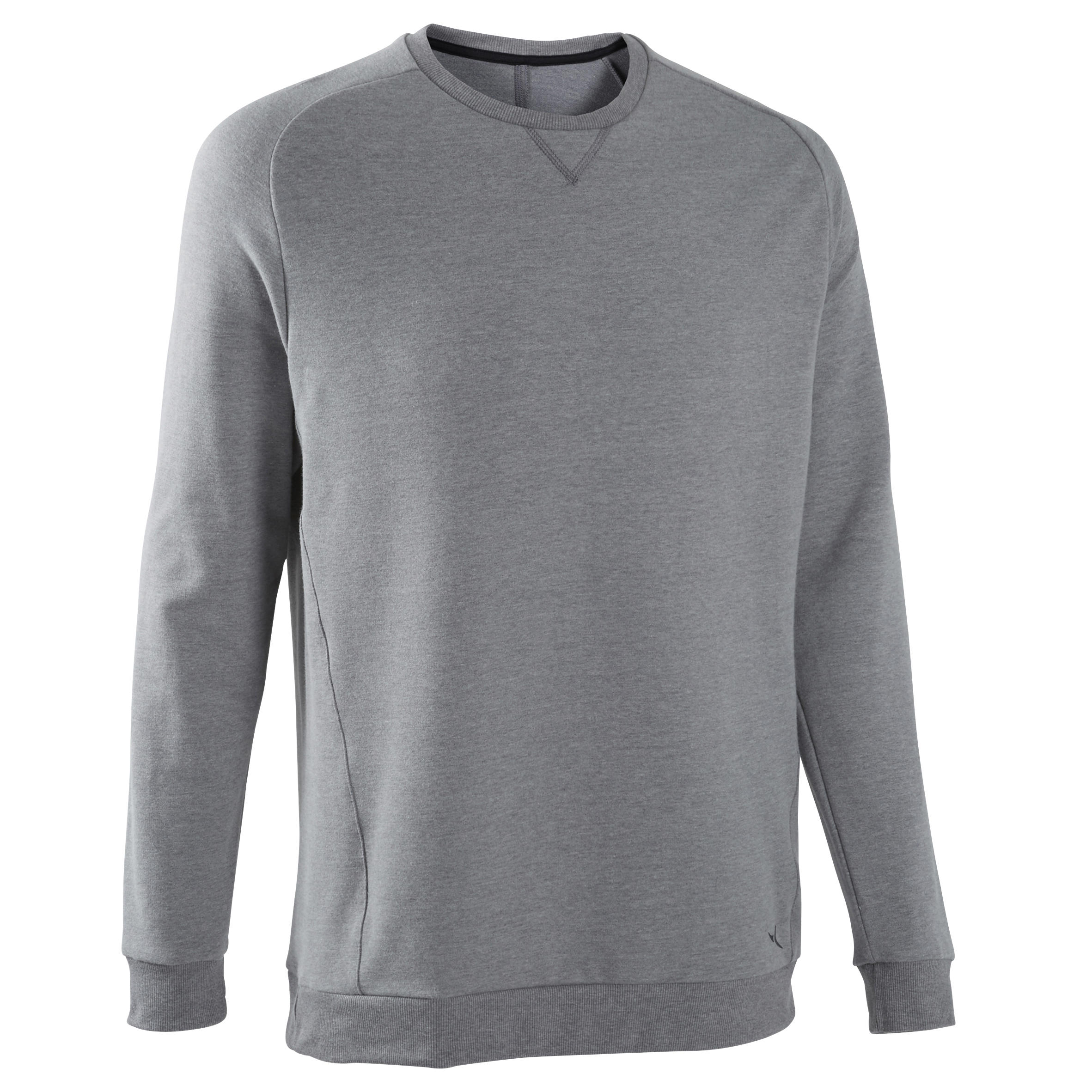 Men s Fitness Sweatshirt Crew 100 Schist Grey Decathlon