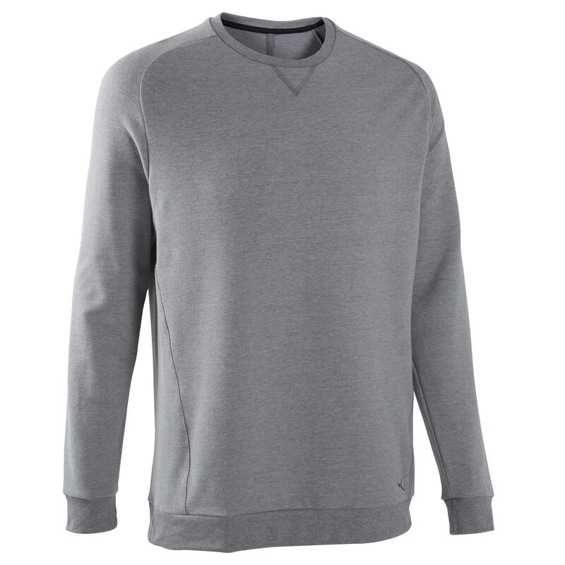 Men's Fitness Sweatshirt Crew 100 - Schist Grey DOMYOS - Decathlon