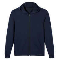 Men's Zip-Up Fitness Hoodie 100 - Dark Blue