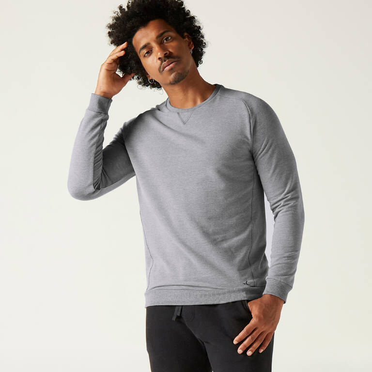 Men's Gym Cotton Blend Sweatshirt 100 - Grey