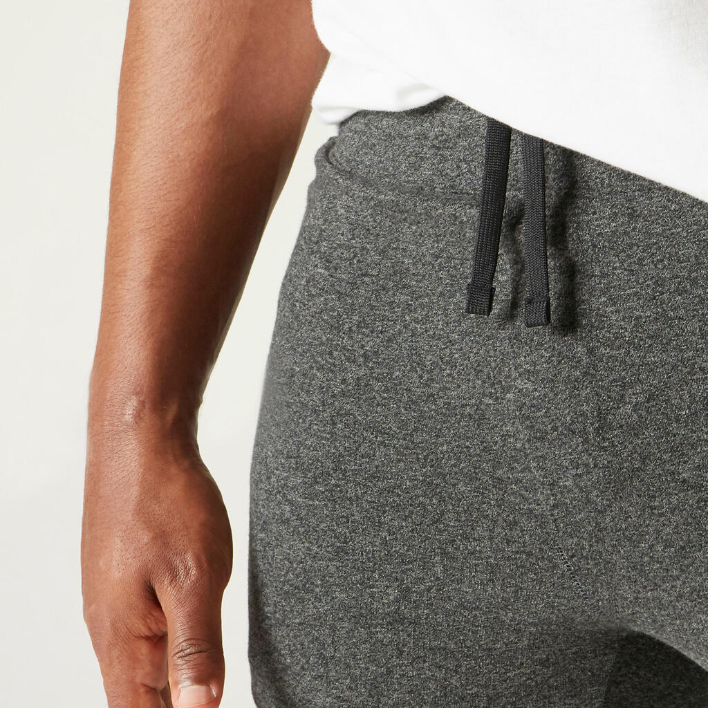 Fitness Slim-Fit Jogging Bottoms with Zip Pockets - Grey